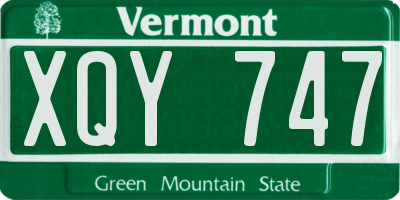 VT license plate XQY747
