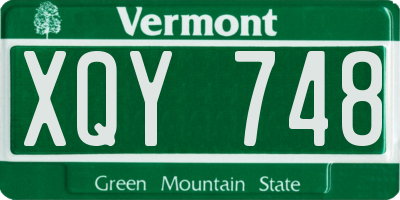 VT license plate XQY748