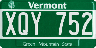 VT license plate XQY752