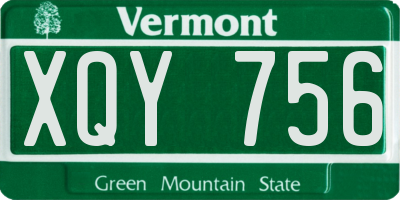 VT license plate XQY756