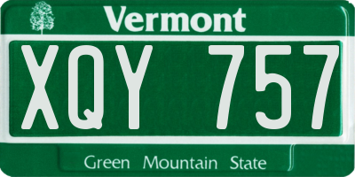 VT license plate XQY757