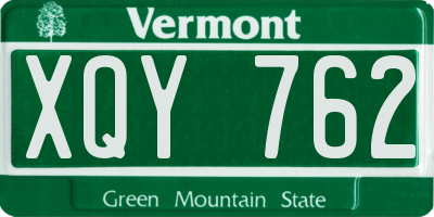 VT license plate XQY762