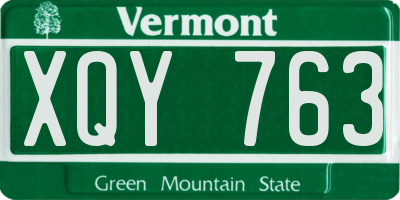 VT license plate XQY763