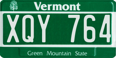 VT license plate XQY764