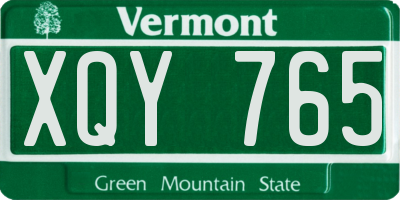 VT license plate XQY765