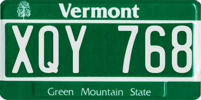 VT license plate XQY768