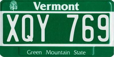 VT license plate XQY769