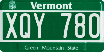 VT license plate XQY780
