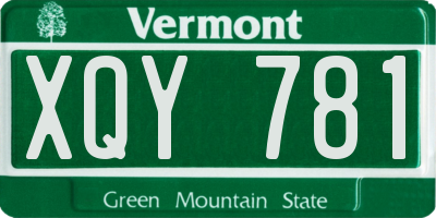 VT license plate XQY781