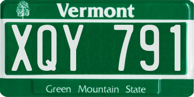VT license plate XQY791