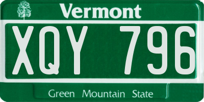VT license plate XQY796