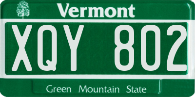 VT license plate XQY802