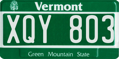 VT license plate XQY803
