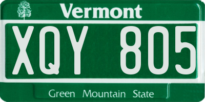VT license plate XQY805
