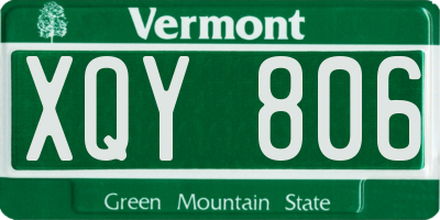 VT license plate XQY806
