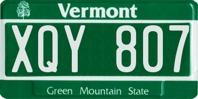 VT license plate XQY807