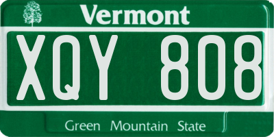 VT license plate XQY808