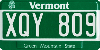 VT license plate XQY809