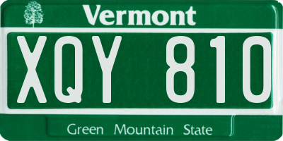 VT license plate XQY810