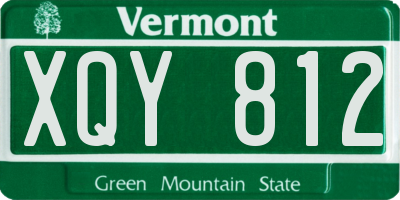 VT license plate XQY812