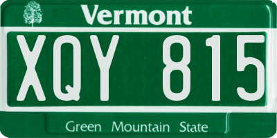 VT license plate XQY815