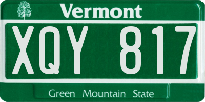 VT license plate XQY817