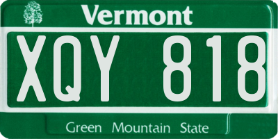 VT license plate XQY818