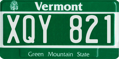 VT license plate XQY821