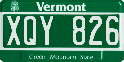 VT license plate XQY826