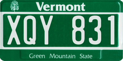VT license plate XQY831