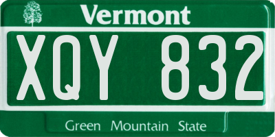 VT license plate XQY832