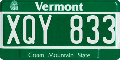 VT license plate XQY833