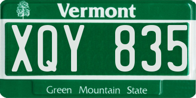 VT license plate XQY835