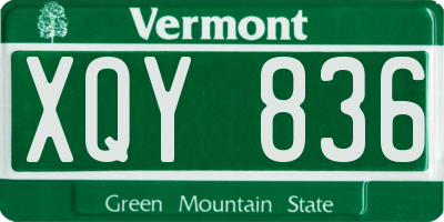 VT license plate XQY836