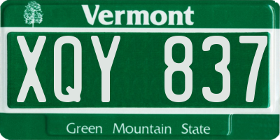 VT license plate XQY837