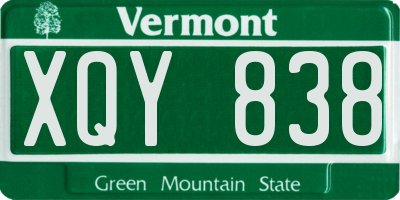 VT license plate XQY838
