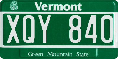 VT license plate XQY840