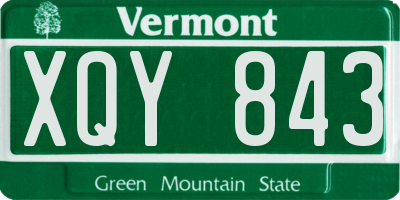 VT license plate XQY843