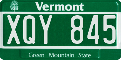 VT license plate XQY845