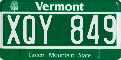VT license plate XQY849