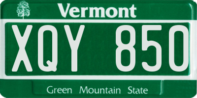 VT license plate XQY850