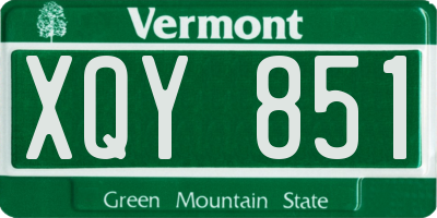 VT license plate XQY851