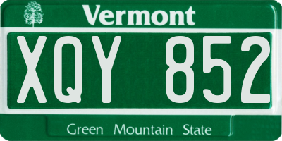VT license plate XQY852