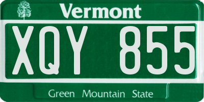 VT license plate XQY855