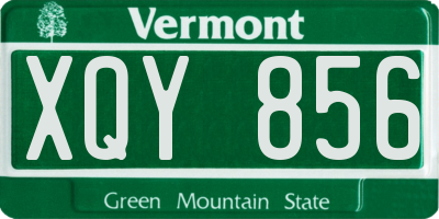 VT license plate XQY856