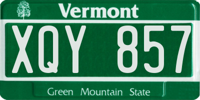 VT license plate XQY857