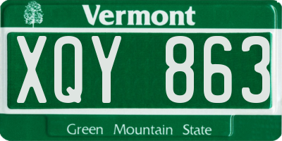 VT license plate XQY863