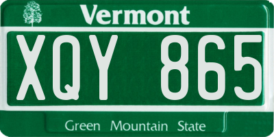 VT license plate XQY865