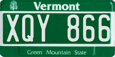 VT license plate XQY866