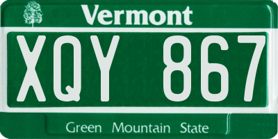 VT license plate XQY867